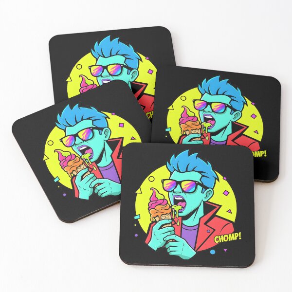 Item preview, Vibrant Retro Pop Art Ice Cream Chomp Character Design designed and sold by DrawHandArt.