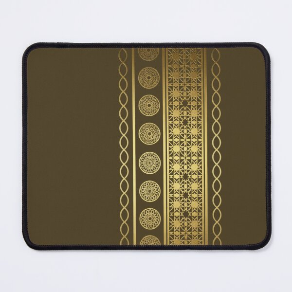 Item preview, Luxury Islamic Geometric Border Pattern (V.1) – Gold Arabic Ornament on Brown designed and sold by D-Islamic.