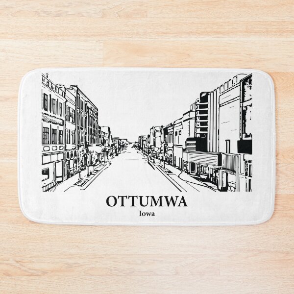 Item preview, Ottumwa IA - Ink Cityscape Illustration designed and sold by Lakeric Cityscapes.