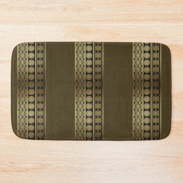 Item preview, Luxury Islamic Geometric Border Pattern (V.2) – Gold Arabic Ornament on Brown  designed and sold by D-Islamic.