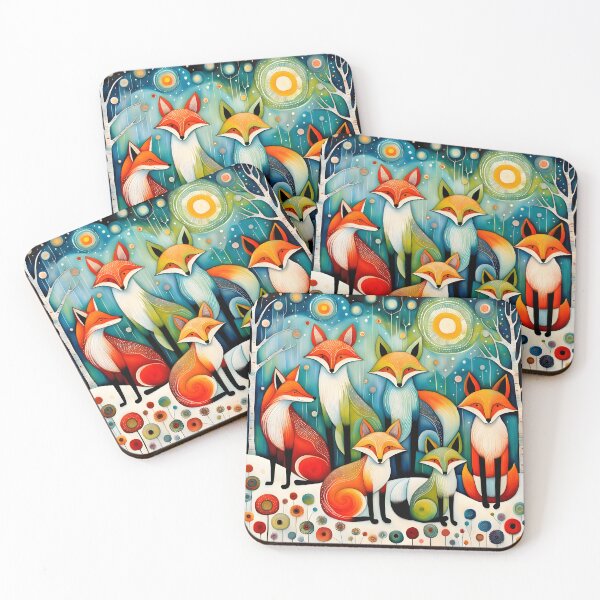 Item preview, Stylized Foxes, Ai Generated Art  designed and sold by ACC .