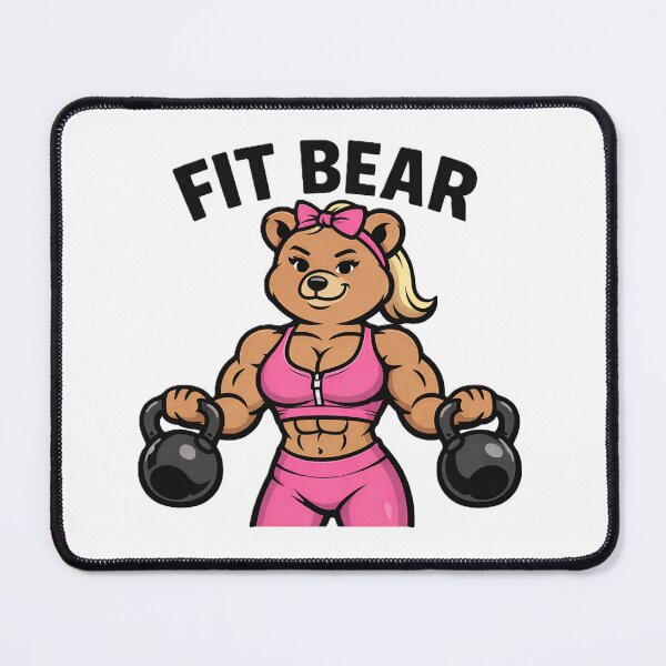 Item preview, Fit Bear Gym Workout Cartoon Character designed and sold by PaulixArt.