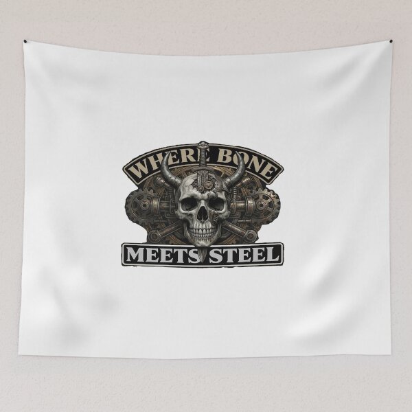 Item preview, Where Bone Meets Steel Gothic Skull designed and sold by AdrianoMartinez.