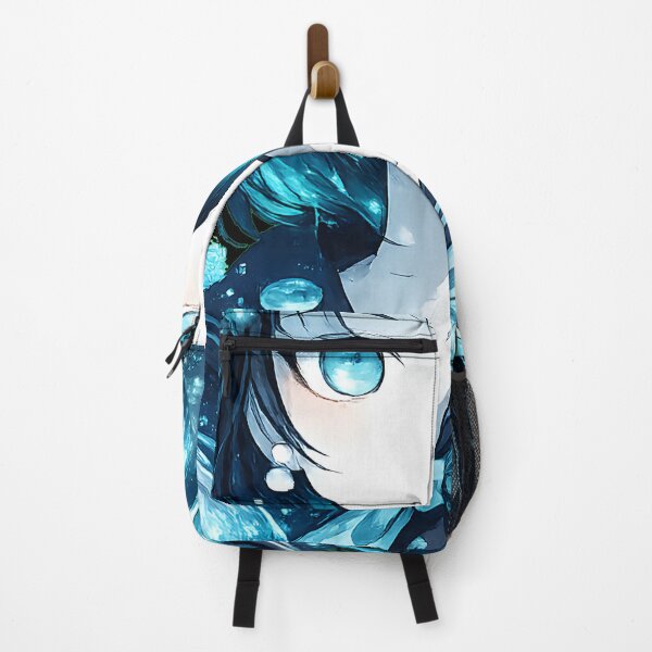 Item preview, Beautiful Anime Girl Underwater With Glowing Blue Fish designed and sold by DrawHandArt.