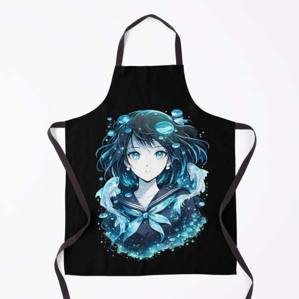 Item preview, Beautiful Anime Girl Underwater With Glowing Blue Fish designed and sold by DrawHandArt.