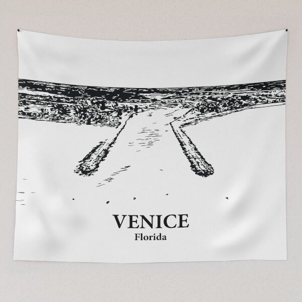Item preview, Venice FL - Ink Cityscape Illustration designed and sold by Lakeric.