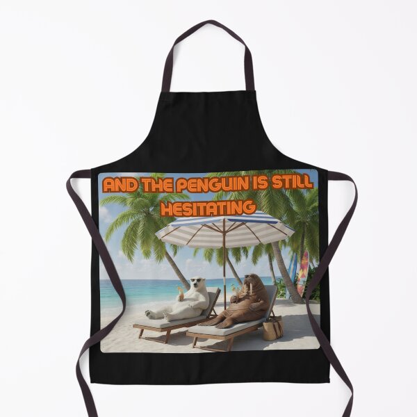 Item preview, “And the Penguin Is Still Hesitating” – Funny Summer Meme Tee designed and sold by ArthurShu.