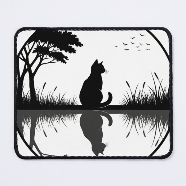 Item preview, Reflected Wilderness – Cat Landscape Emblem designed and sold by Pollock.