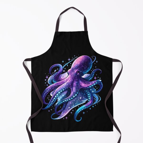 Item preview, Majestic Purple Galactic Nebula Octopus With Glowing Stars designed and sold by DrawHandArt.