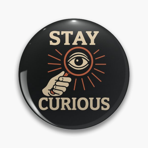 Item preview, Stay Curious – Eye and Magnifying Glass Symbolic Illustration designed and sold by Weasel Graphix.