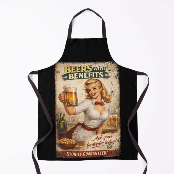 Item preview, Beers With Benefits – Retro Pin-Up Poster designed and sold by SteadyRolling.