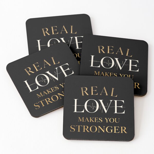 Item preview, Real Love Makes You Stronger – Luxury Typography Heartbeat Design designed and sold by DevineCouture.