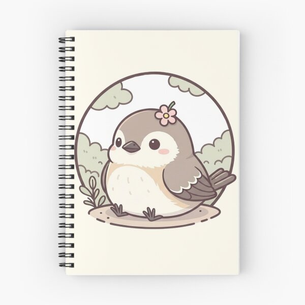 Artikelvorschau, Niedliche Kawaii-Vogel-mit-Blumen-Illustration entworfen und verkauft von soletstudio.