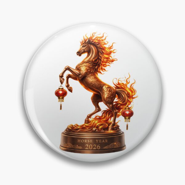 Item preview, Golden Bronze Fire Horse Statue 2026 – Feng Shui Wealth & Success Year of the Horse Art designed and sold by JaaCreativeShop.