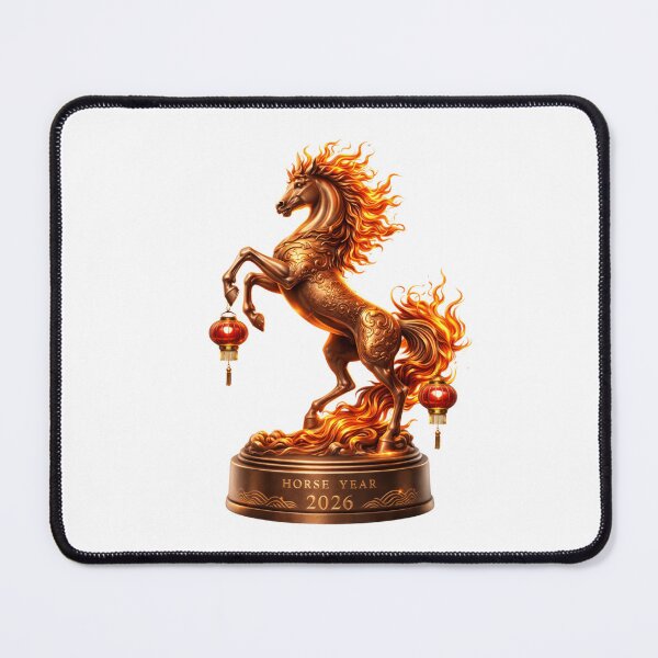 Item preview, Golden Bronze Fire Horse Statue 2026 – Feng Shui Wealth & Success Year of the Horse Art designed and sold by JaaCreativeShop.