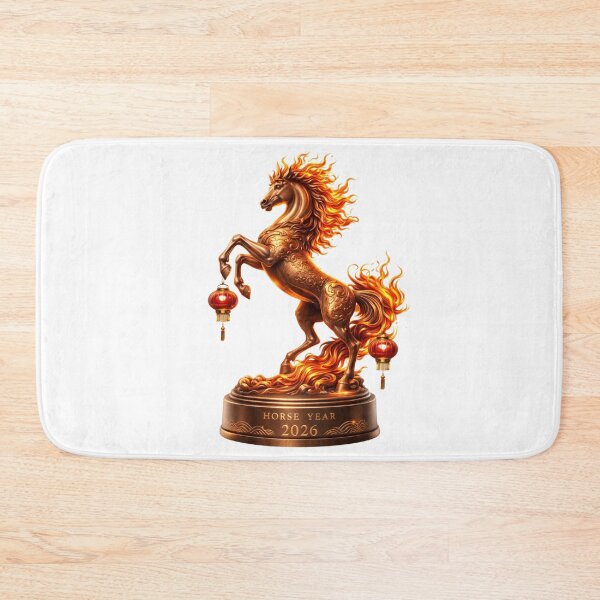 Item preview, Golden Bronze Fire Horse Statue 2026 – Feng Shui Wealth & Success Year of the Horse Art designed and sold by JaaCreativeShop.