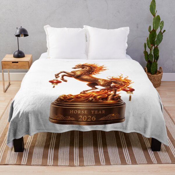 Item preview, Golden Bronze Fire Horse Statue 2026 – Feng Shui Wealth & Success Year of the Horse Art designed and sold by JaaCreativeShop.