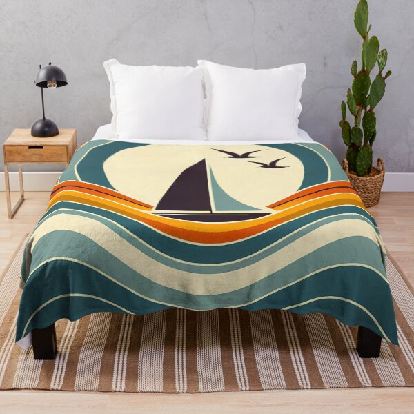 Item preview, Minimal Sailboat Sunset Waves designed and sold by InkSmithery.