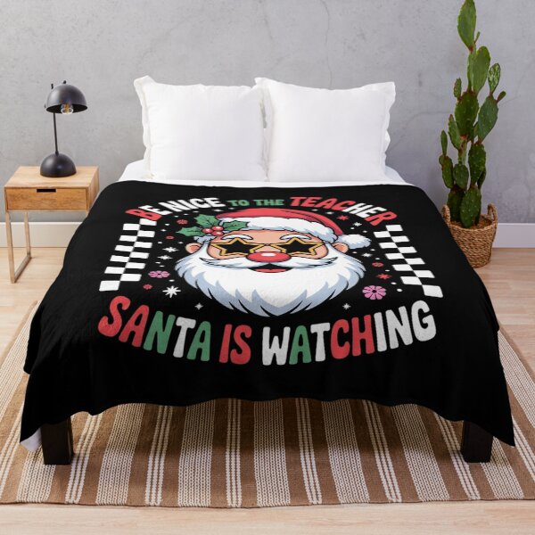 Item preview, Be Nice To The Teacher Santa Is Watching Christmas Men Women designed and sold by angolinnArt.