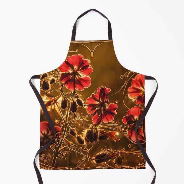 Item preview, Ornate Red Flowers in Golden Frame designed and sold by cuprum.