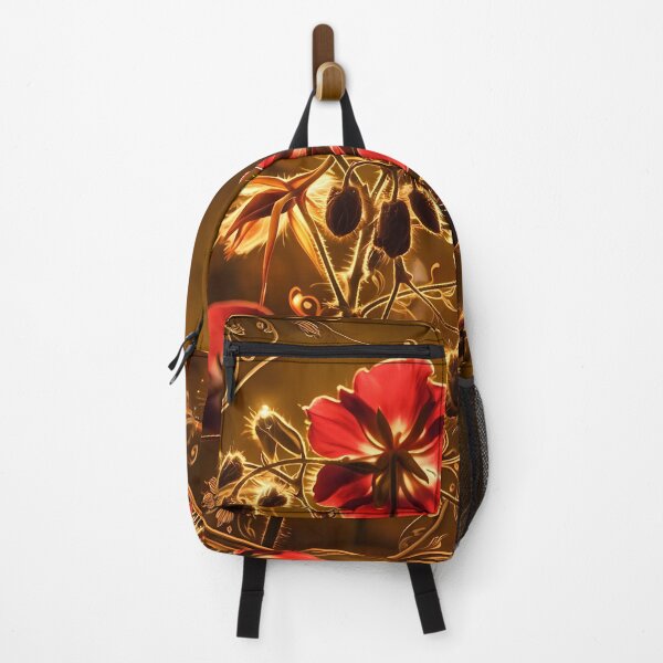 Item preview, Ornate Red Flowers in Golden Frame designed and sold by cuprum.