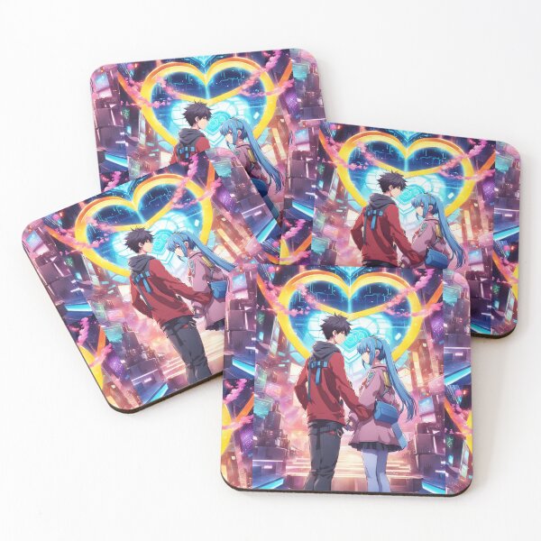 Item preview, futuristic anime romantic couple designed and sold by ArtsJulian.