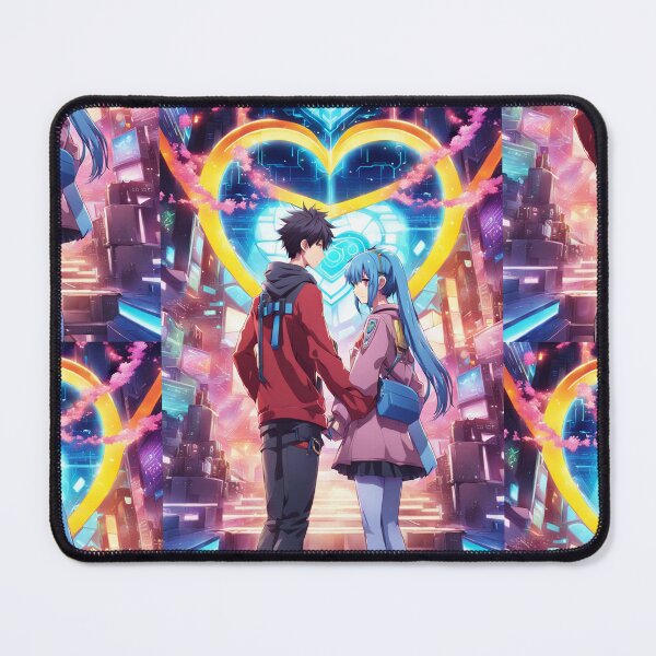 Item preview, futuristic anime romantic couple designed and sold by ArtsJulian.