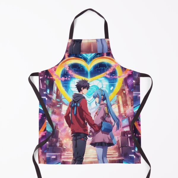Item preview, futuristic anime romantic couple designed and sold by ArtsJulian.