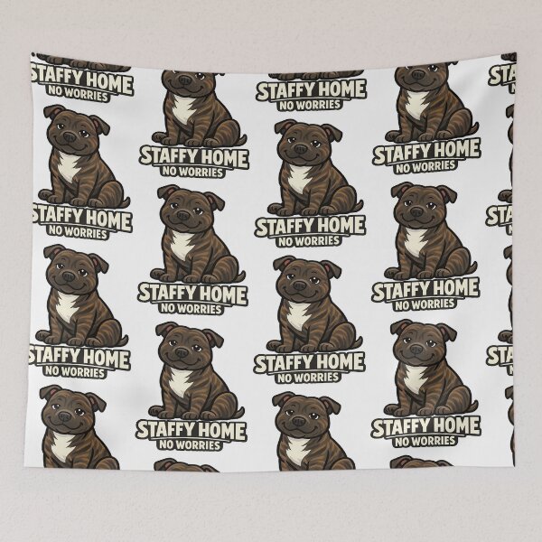 Item preview, Staffy Home No Worries  designed and sold by BestFriendTees.