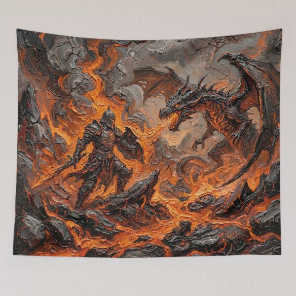 Item preview, Beowulf – The Dragon’s Fate | Textured Painterly Epic Illustration designed and sold by SavinMercantile.