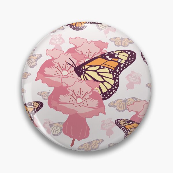 Item preview, Pattern of Monarch Butterflies with Flowers, Hand Drawn designed and sold by FourAcreFarm.
