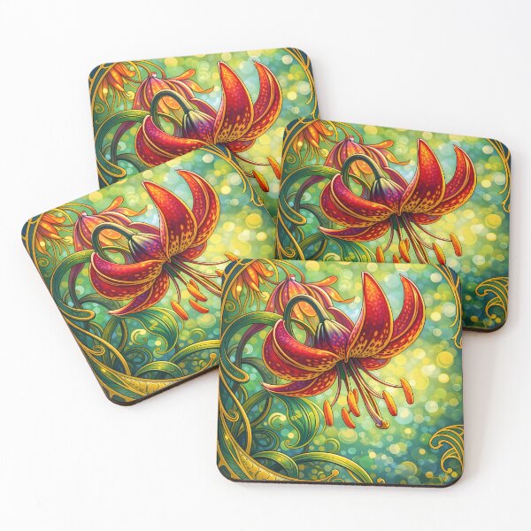 Item preview, Vibrant Lily Amidst Swirling Patterns designed and sold by cuprum.