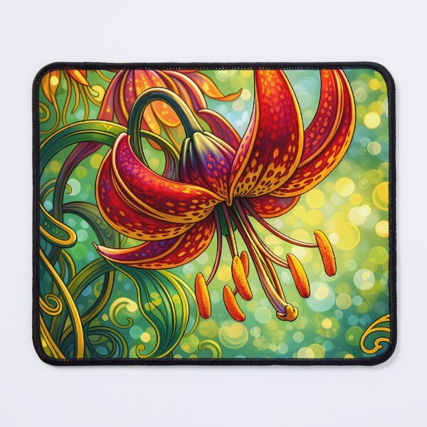Item preview, Vibrant Lily Amidst Swirling Patterns designed and sold by cuprum.