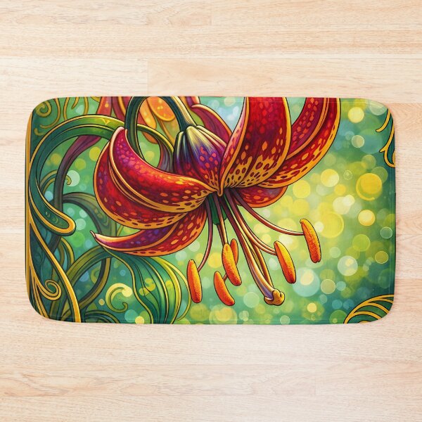 Item preview, Vibrant Lily Amidst Swirling Patterns designed and sold by cuprum.