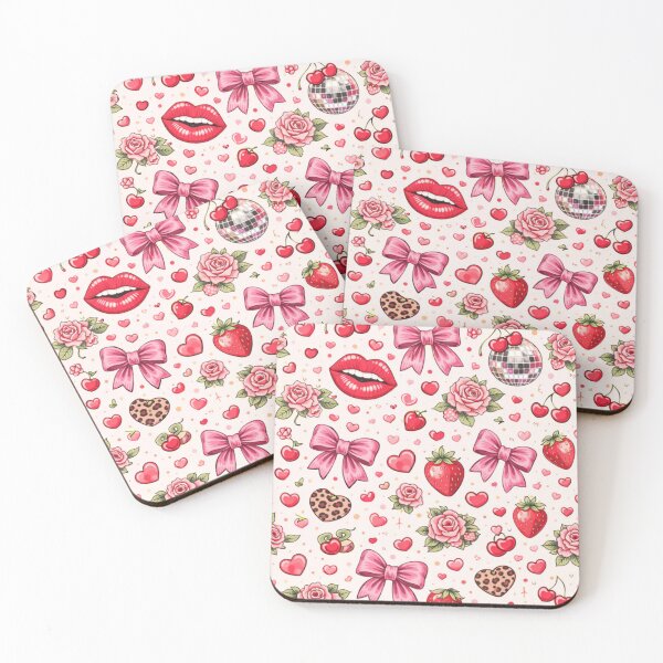 Item preview, Vintage Valentine Coquette - Lips, Cherries, and Roses designed and sold by Creativeeworld777.