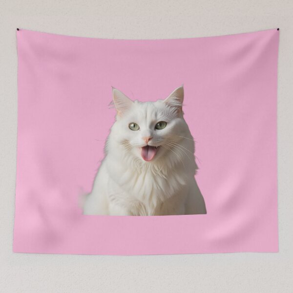 Item preview, Cute White Cat with a Funny Face designed and sold by MiaRose85.
