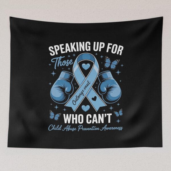 Item preview, Child Abuse Prevention Awareness Boxing Gloves Blue Ribbon designed and sold by joyouartArt.