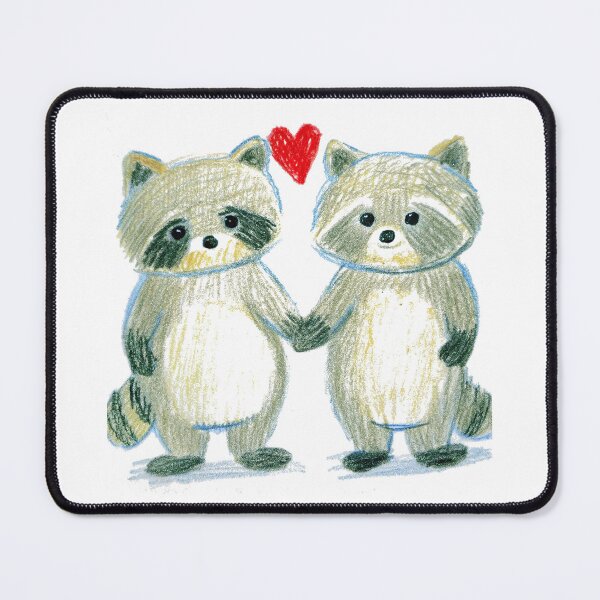 Item preview, Cute Raccoons Holding Hands designed and sold by AestheticsTime.