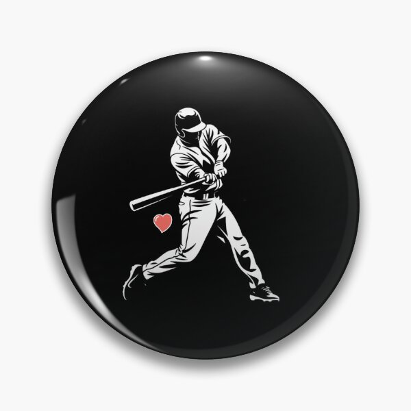 Item preview, Valentines Day Baseball Batter Silhouette Heart designed and sold by ZACK ART.