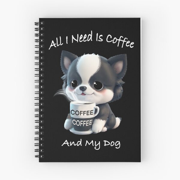 Item preview, Cute black white Dog drinking coffee, coffee lover, dog lover, Australian boarder collie, Siberian husked, Alaskan malamute  designed and sold by hollycooper.