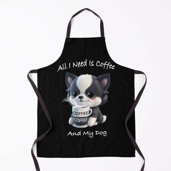 Item preview, Cute black white Dog drinking coffee, coffee lover, dog lover, Australian boarder collie, Siberian husked, Alaskan malamute  designed and sold by hollycooper.