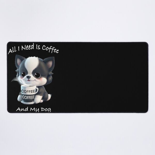 Item preview, Cute black white Dog drinking coffee, coffee lover, dog lover, Australian boarder collie, Siberian husked, Alaskan malamute designed and sold by hollycooper.