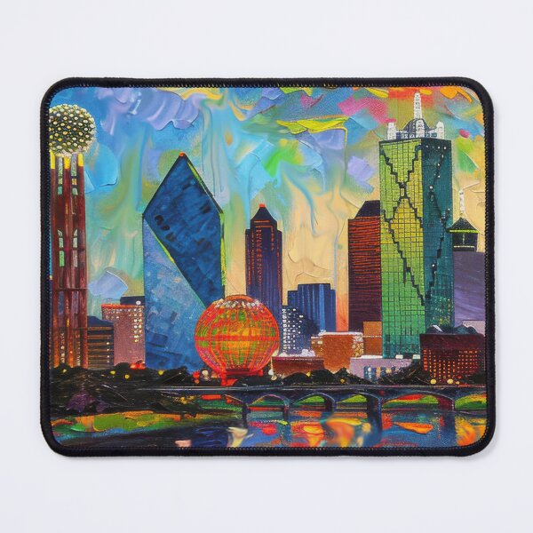 Item preview, Dallas Skyline – Trinity River Impressionist Sunset designed and sold by SkylineVistas Designs.
