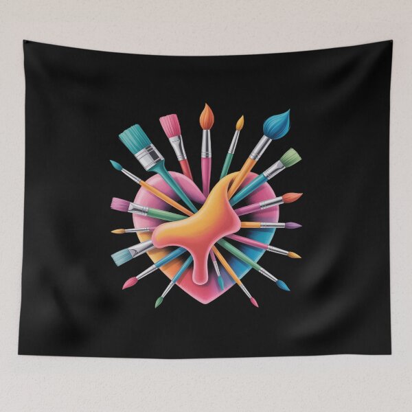 Item preview, Cool Brush Heart Shape Art Teacher Paint for Artist Painter designed and sold by angolinnArt.
