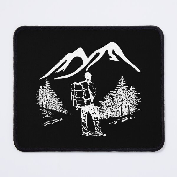 Item preview, Backpacker Hiking Into Mountains - Rustic Adventure Illustration designed and sold by Oaks Creations.