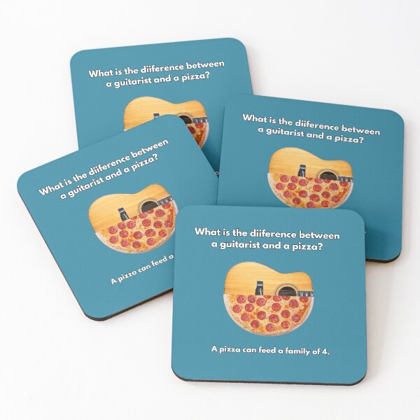 Item preview, What is the diiference between a  guitarist and a pizza? Funny music Shirt designed and sold by PegLeg-Montys.