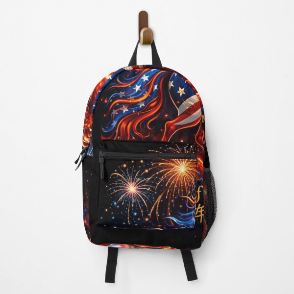 Item preview, Patriotic Year of the Horse 2026 – USA Flag Fire Horse Chinese New Year Art designed and sold by JaaCreativeShop.