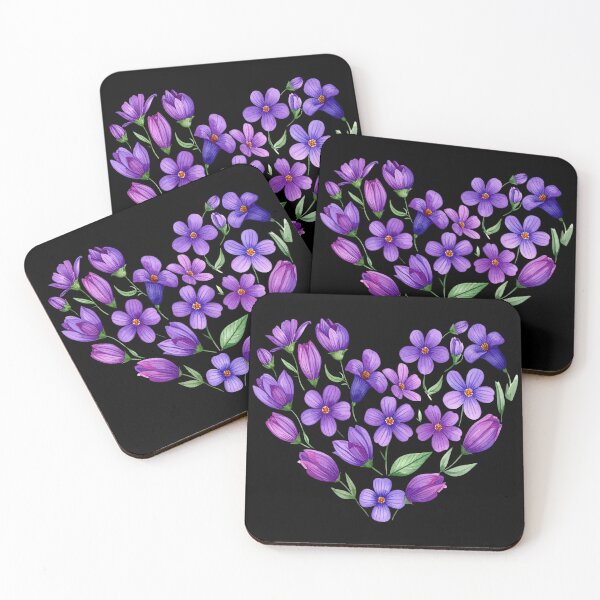 Item preview, Heart of wildflowers, delicate purple blossoms designed and sold by LiskoDesign.