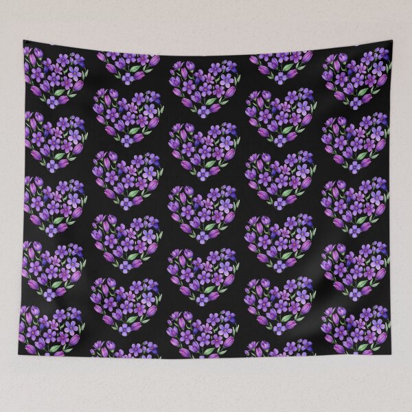 Item preview, Heart of wildflowers, delicate purple blossoms designed and sold by LiskoDesign.