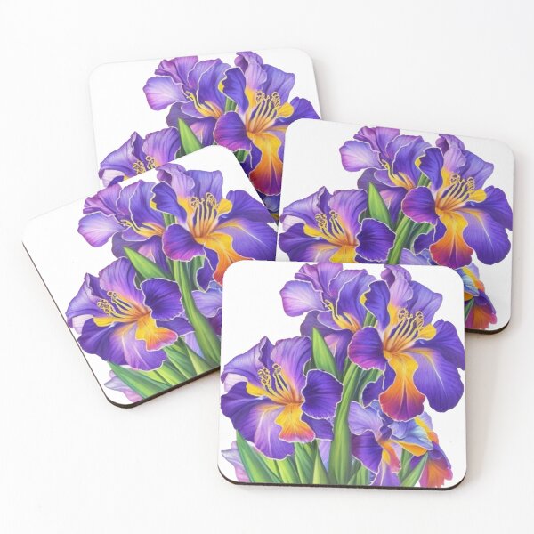 Item preview, Purple floral, purple flowers, purple irises designed and sold by hollycooper.